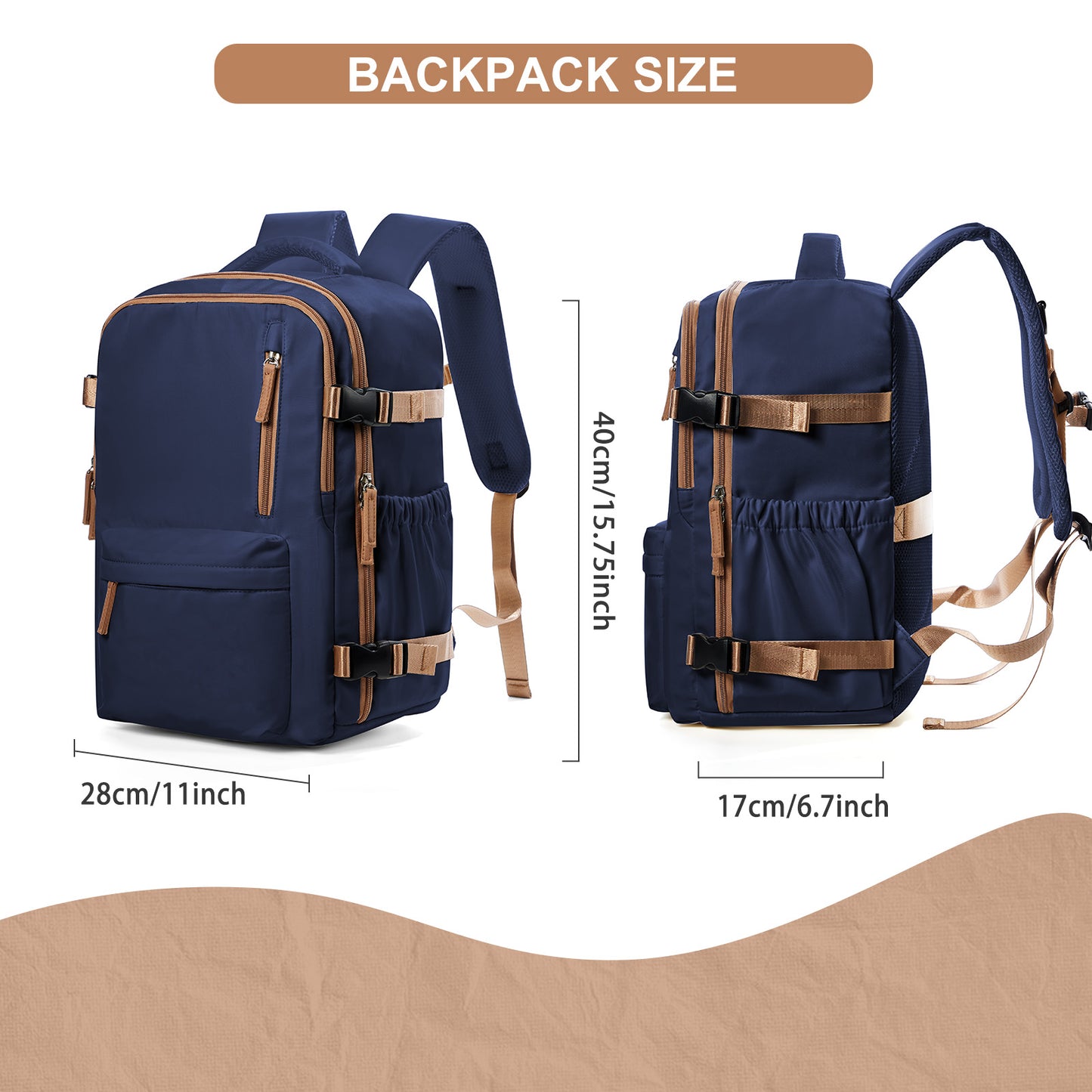 Men's Travel Backpack, Waterproof Business Cabin Bag, Large Multi-Functional Backpack for Everyday Use