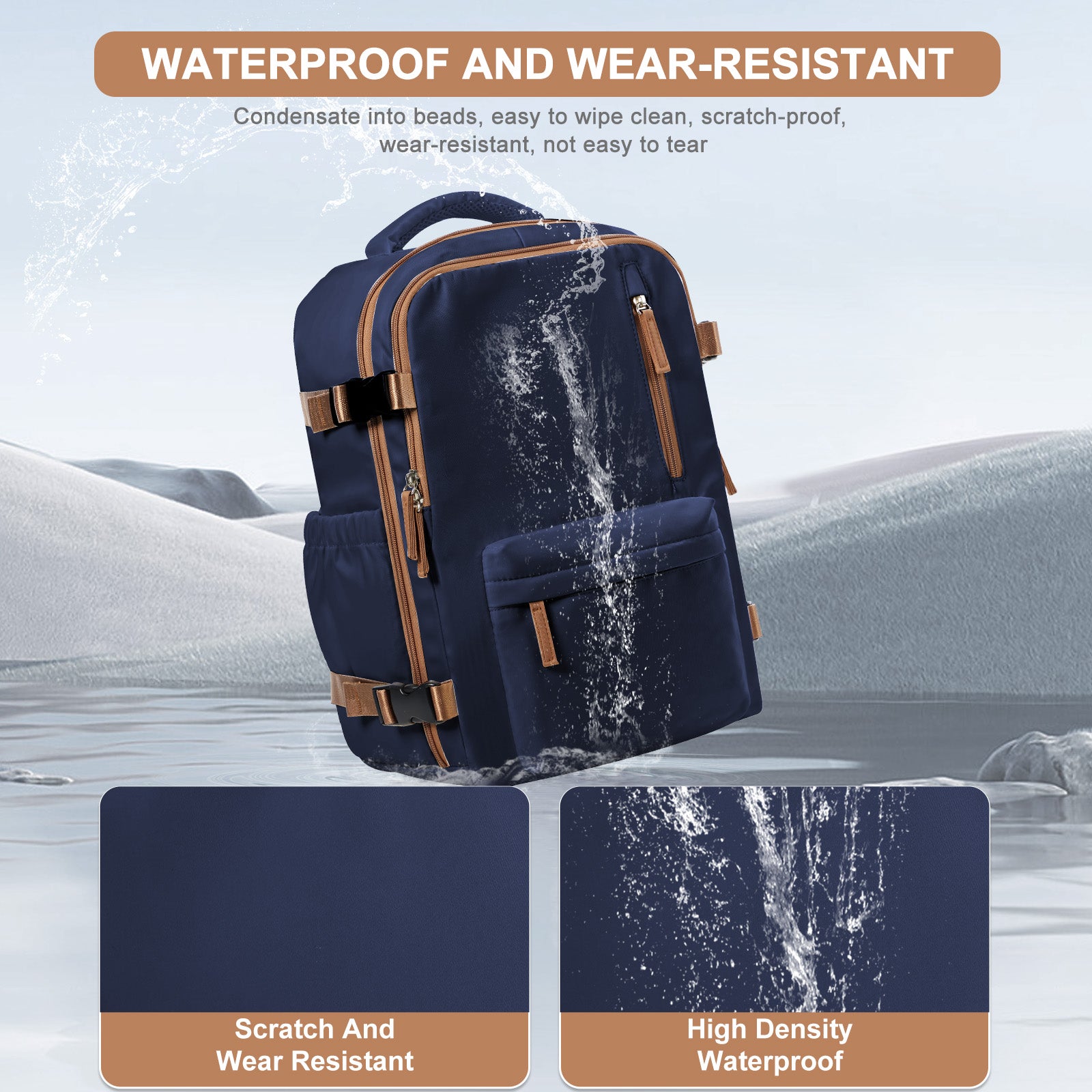 Men's Travel Backpack, Waterproof Business Cabin Bag, Large Multi-Functional Backpack for Everyday Use