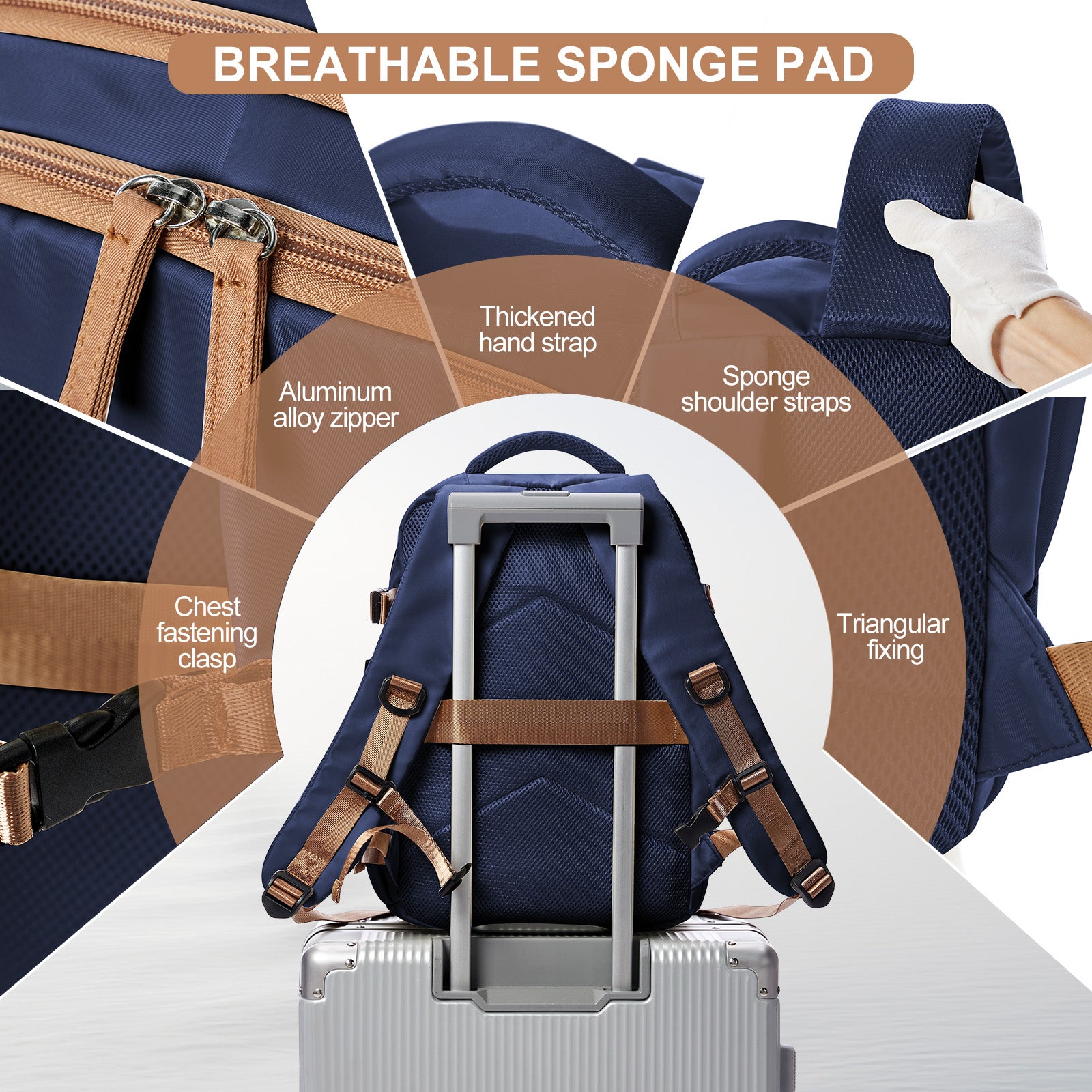 Men's Travel Backpack, Waterproof Business Cabin Bag, Large Multi-Functional Backpack for Everyday Use
