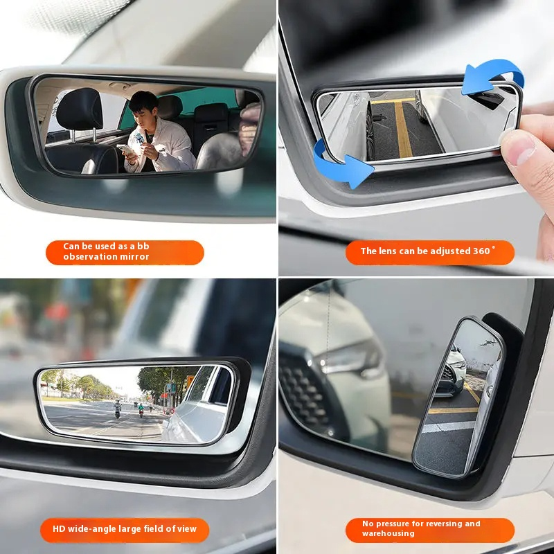 360 Adjustable Blind Spot Mirror Car Auxiliary Rearview Convex Mirror for Safe Reversing  WideAn