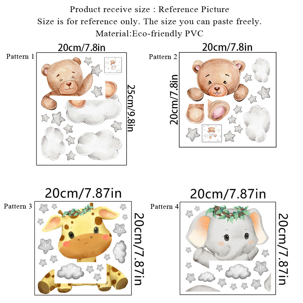 Cute Giraffe Bear Elephant Star Switch Sticker For Kid Baby Bedroom Decoration SelfAdhesive Wall De 2