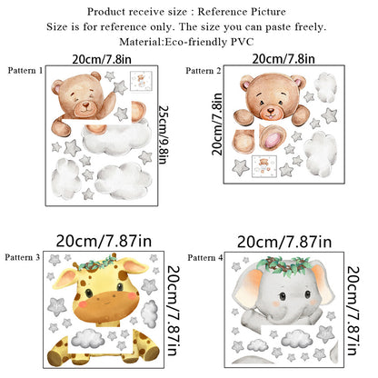 Cute Giraffe Bear Elephant Star Switch Sticker For Kid Baby Bedroom Decoration SelfAdhesive Wall De 2