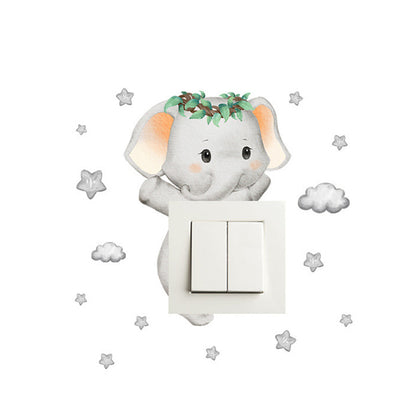 Cute Giraffe Bear Elephant Star Switch Sticker For Kid Baby Bedroom Decoration SelfAdhesive Wall De 6