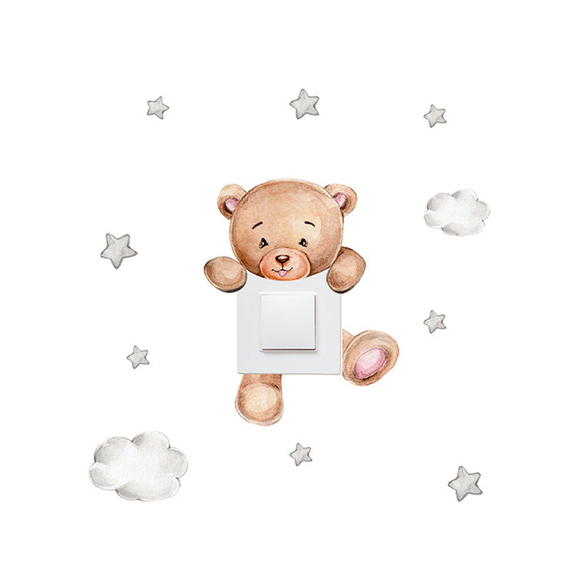 Cute Giraffe Bear Elephant Star Switch Sticker For Kid Baby Bedroom Decoration SelfAdhesive Wall De 8