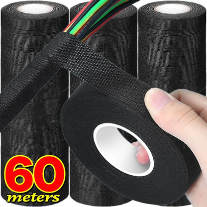 Heat Resistant Electrical Tape Harness Bundle Insulation Auto Wiring Fabric Cloth Wrap Waterproof C 1