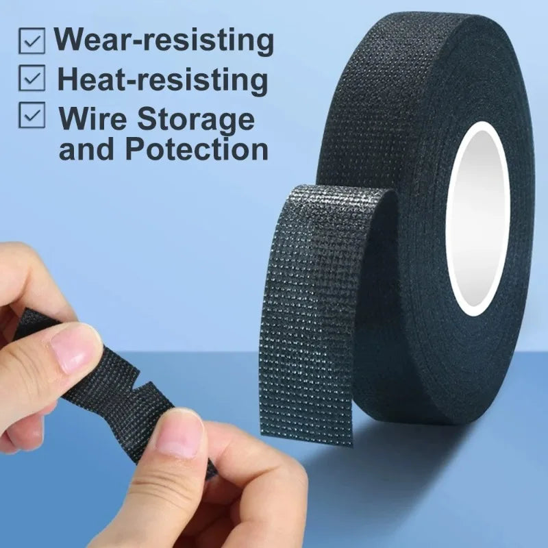 Heat Resistant Electrical Tape Harness Bundle Insulation Auto Wiring Fabric Cloth Wrap Waterproof C 2