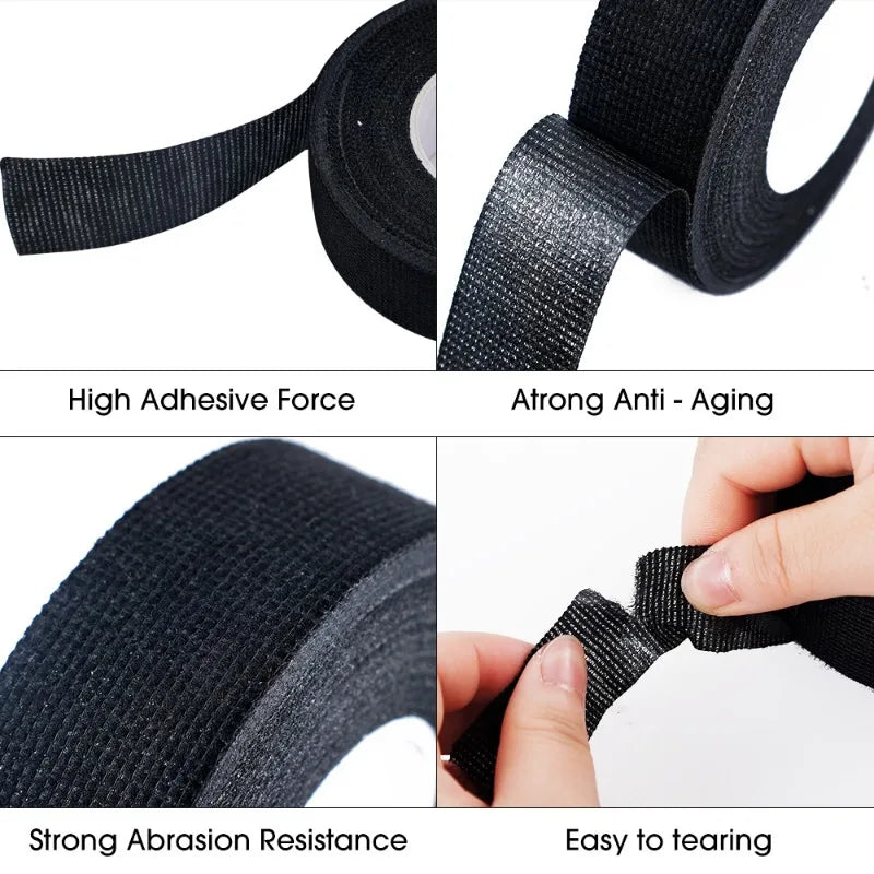 Heat Resistant Electrical Tape Harness Bundle Insulation Auto Wiring Fabric Cloth Wrap Waterproof C 5