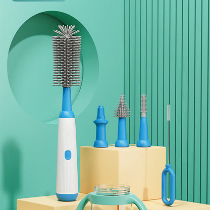 Electric Baby Bottle Brush Set, Multipurpose Silicone Cordless Brush for Milk Bottle & Nipple Cleaning