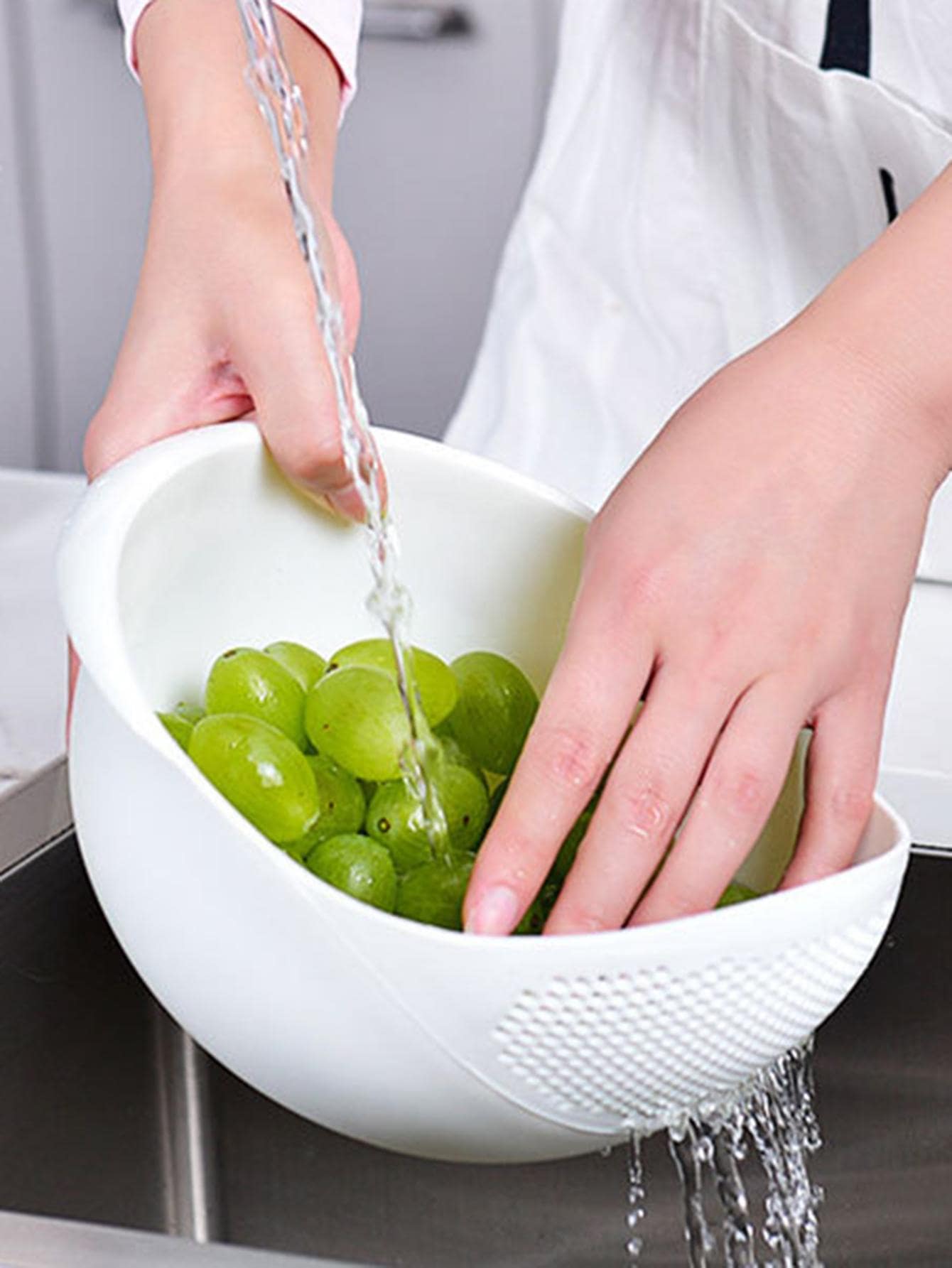 Food Strainer  Rice Bowl Drain Basket Durable Kitchen Organizer 2