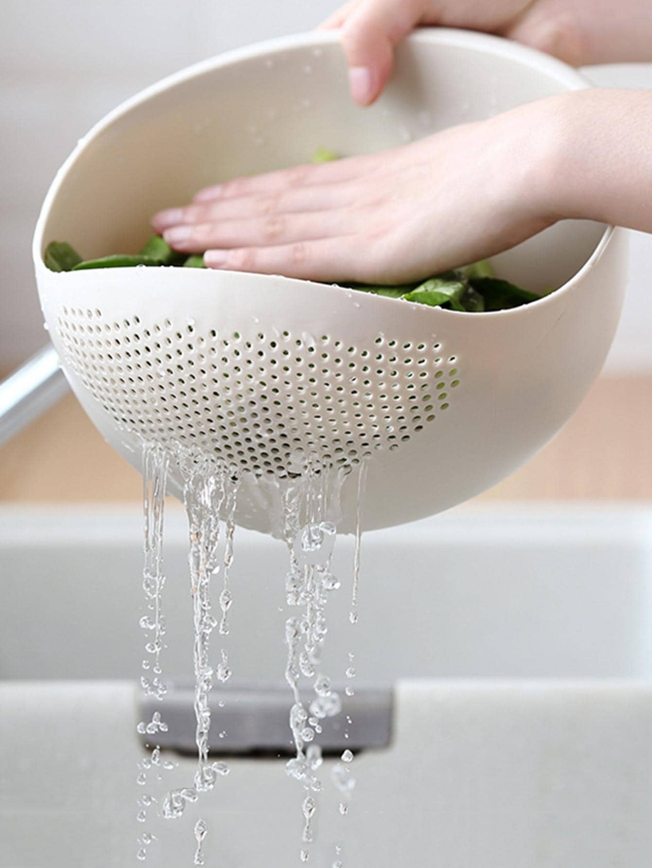 Food Strainer  Rice Bowl Drain Basket Durable Kitchen Organizer 3