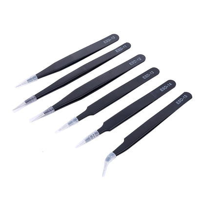 Stainless Steel Tweezers Maintenance Tool Industrial ESD Anti Static Precision Tweezers for Repair & Electronics