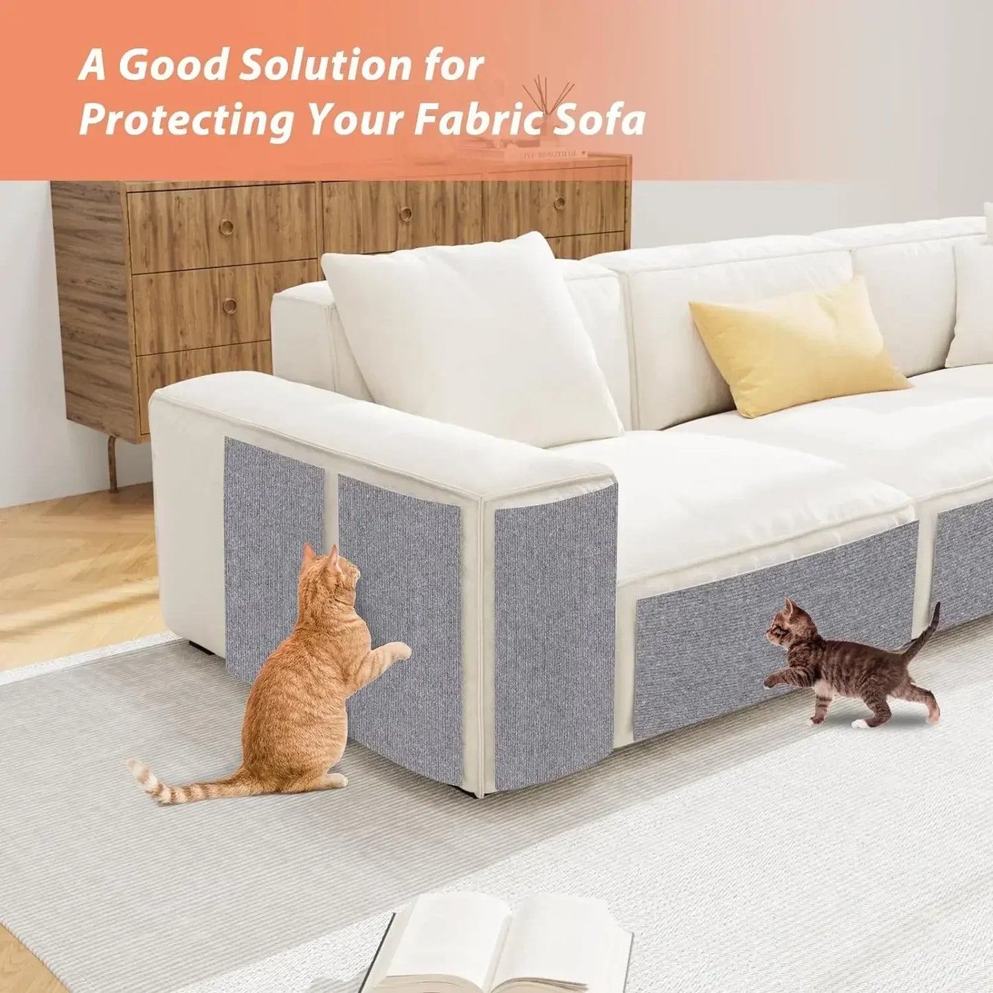 Trimmable SelfAdhesive Cat Scratcher Sofa Protector Durable Scratch Pad For Furniture Walls And Mor 2