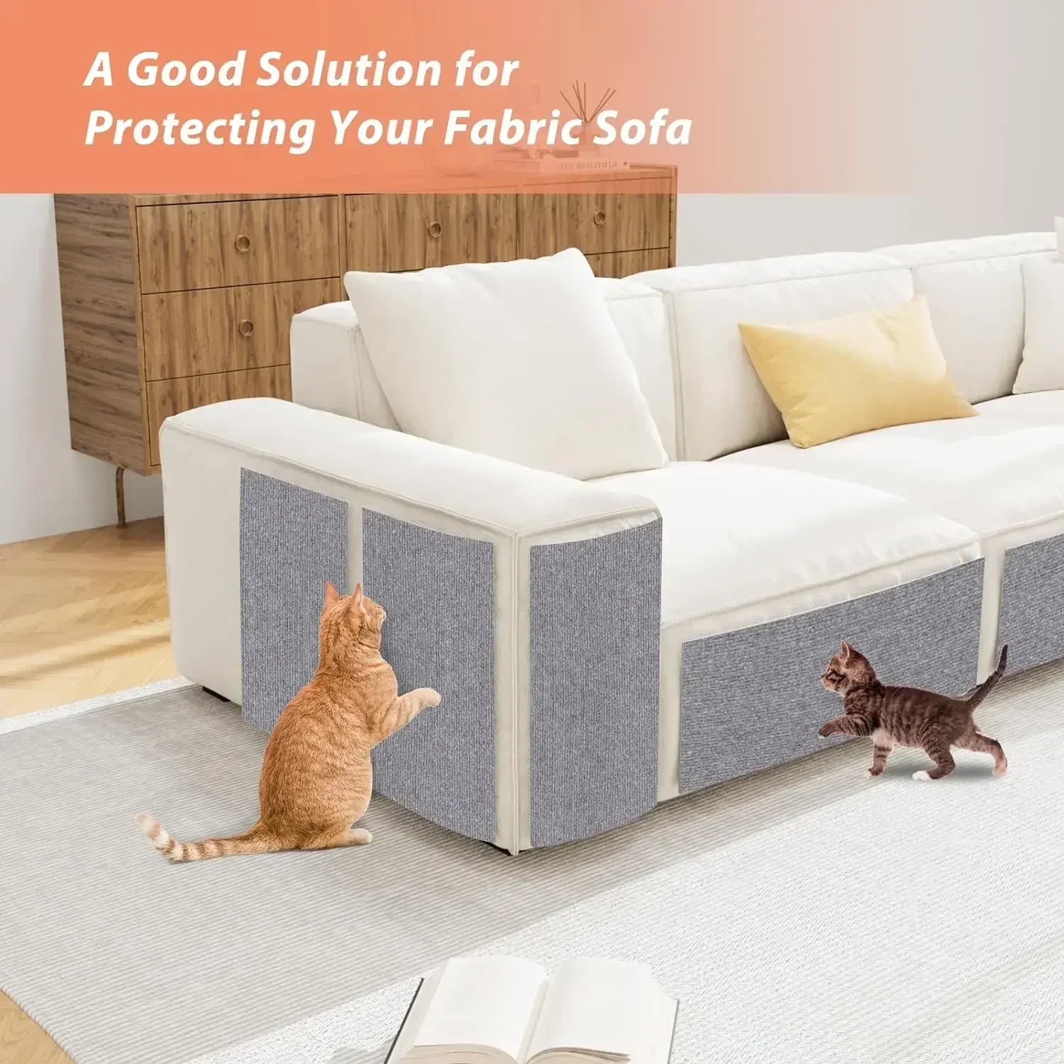 Trimmable SelfAdhesive Cat Scratcher Sofa Protector Durable Scratch Pad For Furniture Walls And Mor 2