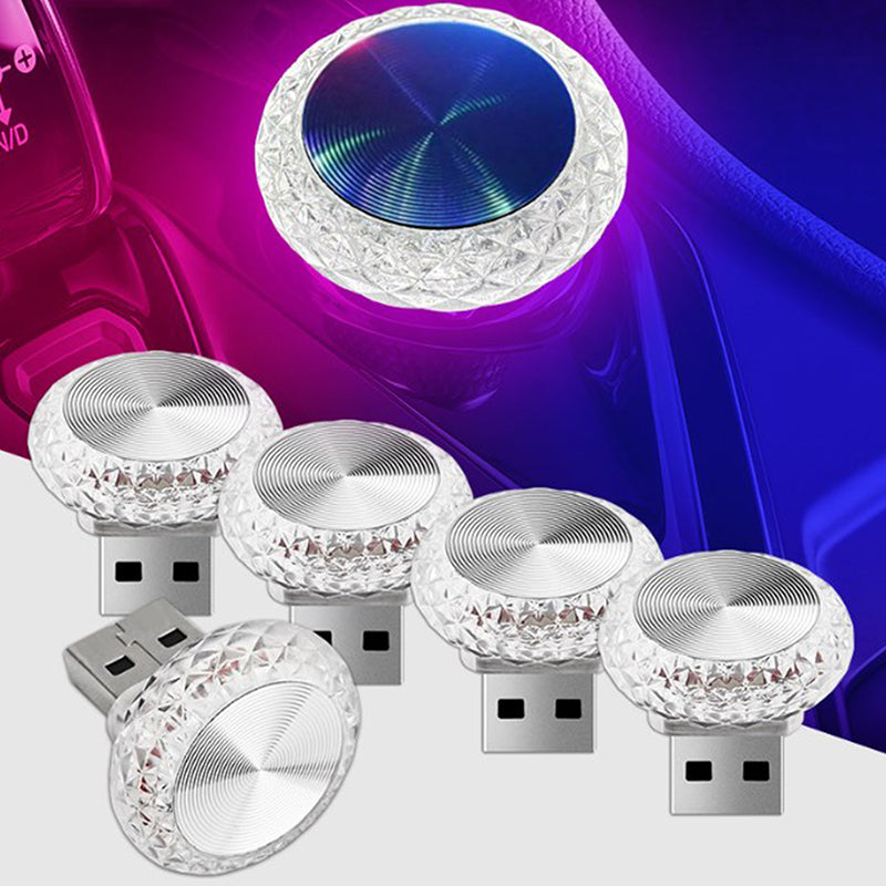 Portable Car USB Ambient Light, Mini LED Decorative Atmosphere Lamp for Auto Interior & Computer