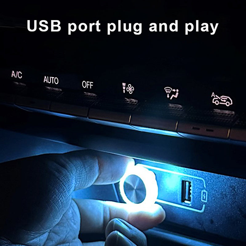 Portable Car USB Ambient Light, Mini LED Decorative Atmosphere Lamp for Auto Interior & Computer