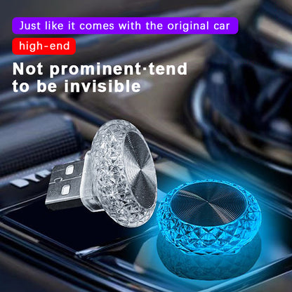 Portable Car USB Ambient Light, Mini LED Decorative Atmosphere Lamp for Auto Interior & Computer
