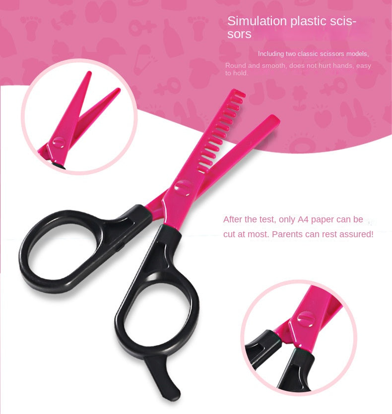Girls Beauty Salon Set Pretend Play Hair Cutting Kit With Hair Dryer Scissors Barber Apron  Styling 3