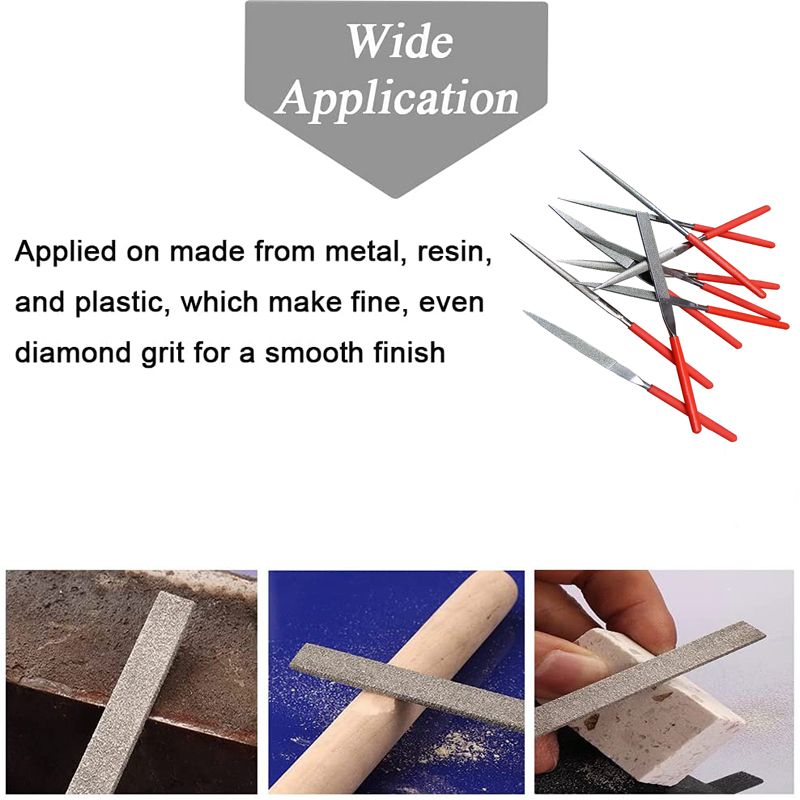 Diamond Needle File Set 10pcs Mini Needle File Kit For Stone Glass  Metal Carving Craft Hand Tools 3