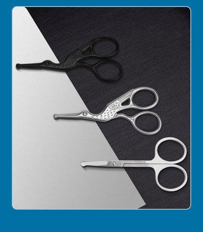 Premium Round Head Stainless Steel Nose Hair Scissors Multi Use Grooming Tool For Eyebrows Beard  E 3