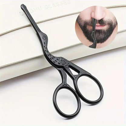 Premium Round Head Stainless Steel Nose Hair Scissors Multi Use Grooming Tool For Eyebrows Beard  E 6