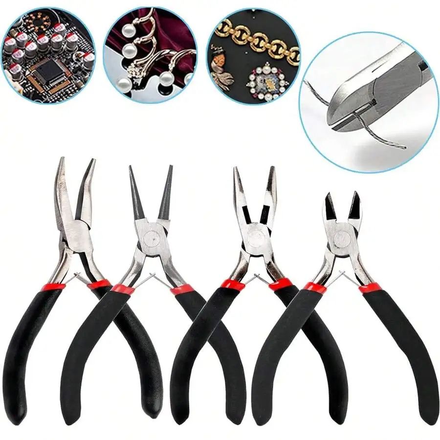 Professional Jewelry Pliers Kit Needle Nose Pliers Round Nose Pliers  Wire Cutters For Jewelry Maki 2