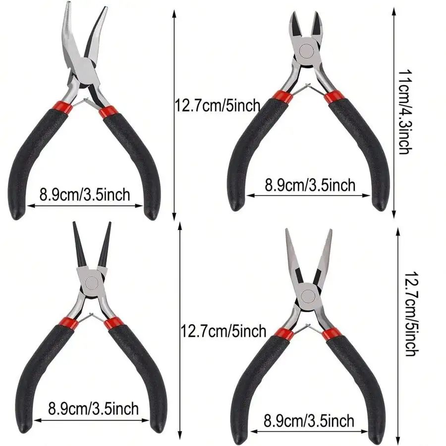 Professional Jewelry Pliers Kit Needle Nose Pliers Round Nose Pliers  Wire Cutters For Jewelry Maki 3