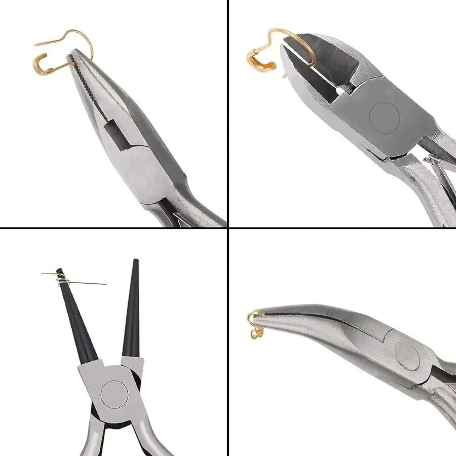 Professional Jewelry Pliers Kit Needle Nose Pliers Round Nose Pliers  Wire Cutters For Jewelry Maki 4