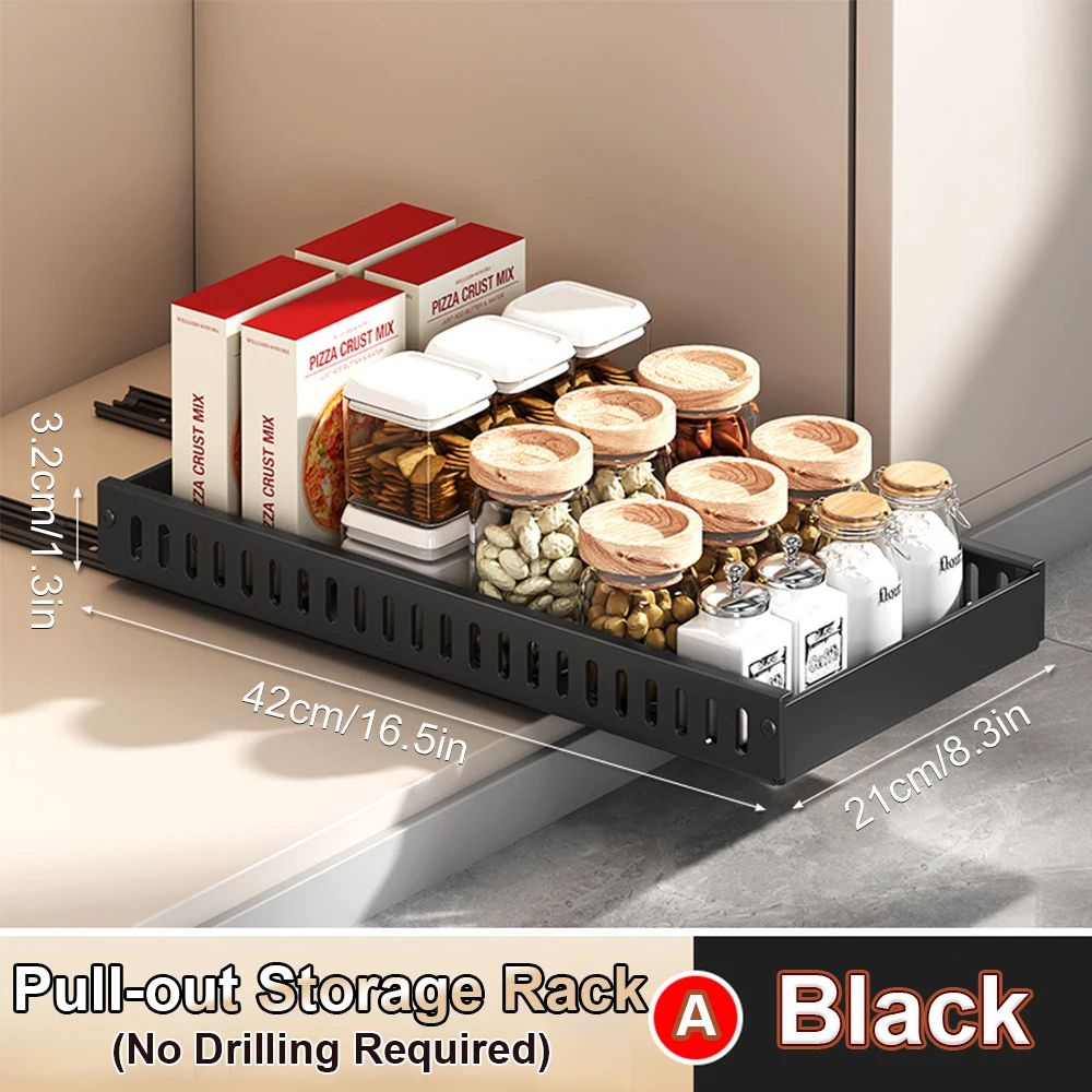 Under Cabinet Sliding Drawer Pot Lid Organizer Pull Out Kitchen Pots And Pans Storage Tray 2