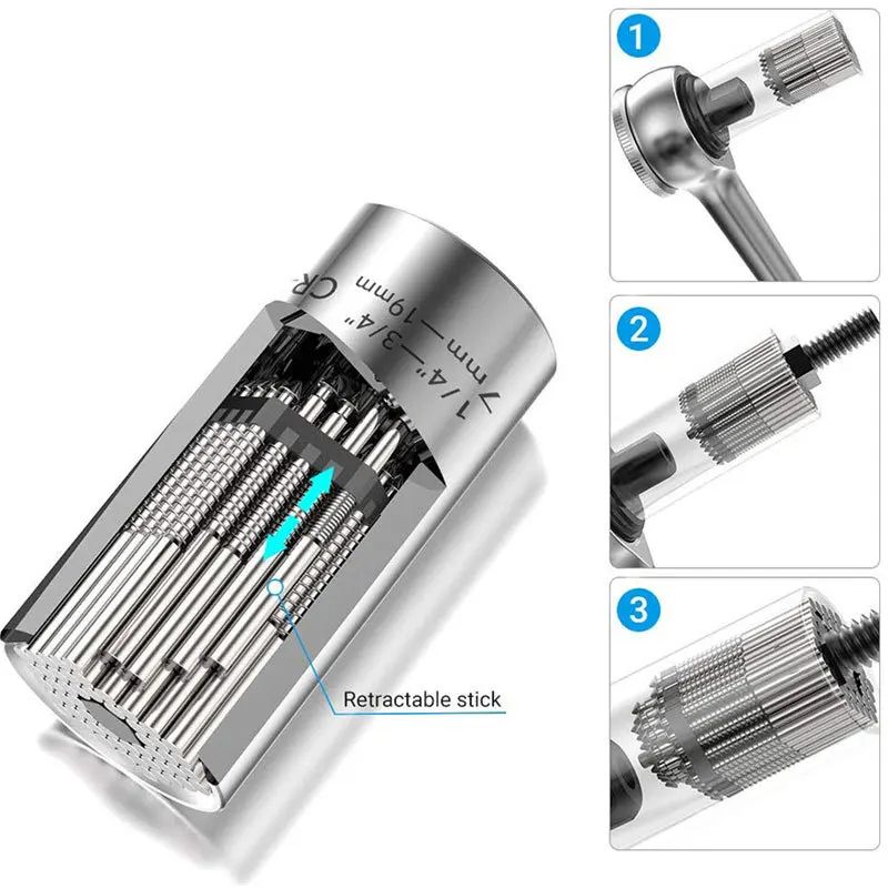 Magic Multi Hand Tools Universal Torque Wrench Power Drill Adapter Ratchet Bushing Spanner Key  Soc 8