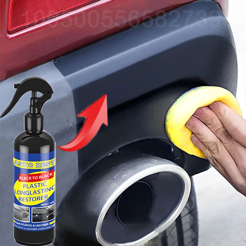Car Plastic Restorer & Coating Agent, Restores Faded Auto Plastic, Rubber & Exterior Trim to Like-New Black Shine