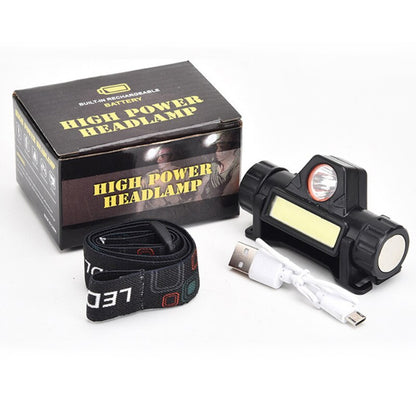 Rechargeable COB LED USB Headlamp Strong Magnetic Super Bright Waterproof Head Torch for Outdoor Fishing & Camping