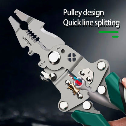 Professional MultiTool Wire Stripper Foldable Pulley Enhanced For Splitting Crimping  Cable Managem 3