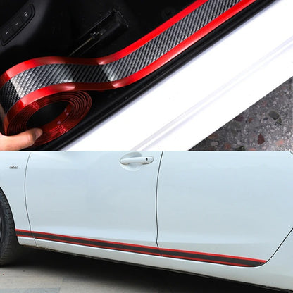 Car Threshold Strip Anti-Scratch Door Sill Protector with Carbon Fiber Design