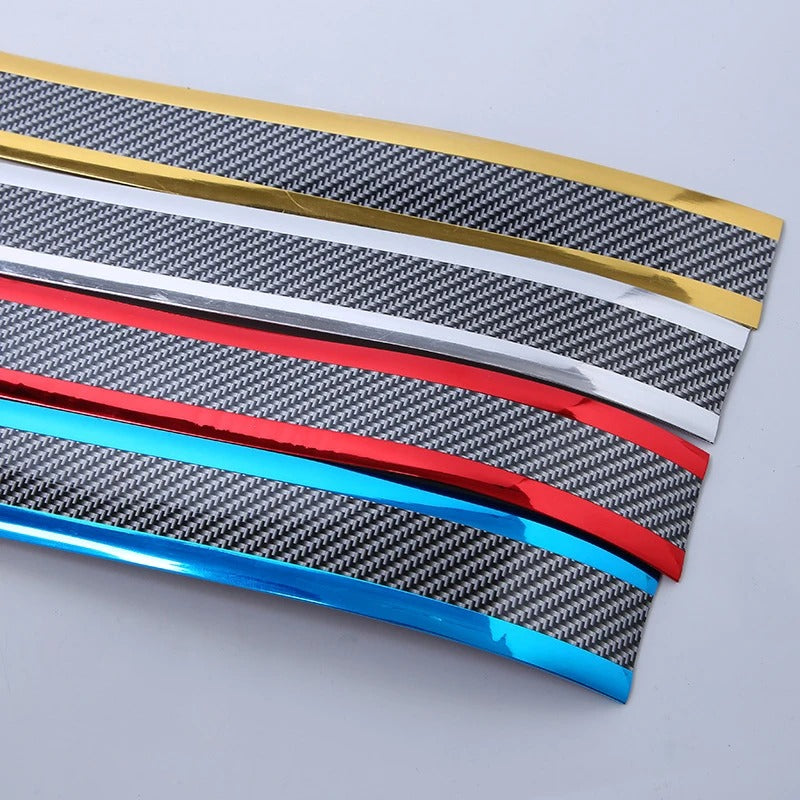 Car Threshold Strip Anti-Scratch Door Sill Protector with Carbon Fiber Design