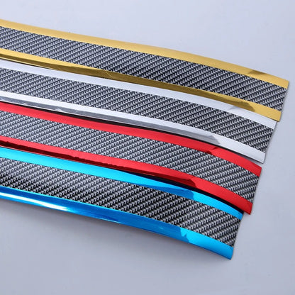 Car Threshold Strip Anti-Scratch Door Sill Protector with Carbon Fiber Design