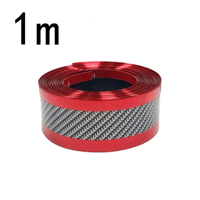 Car Threshold Strip Anti-Scratch Door Sill Protector with Carbon Fiber Design