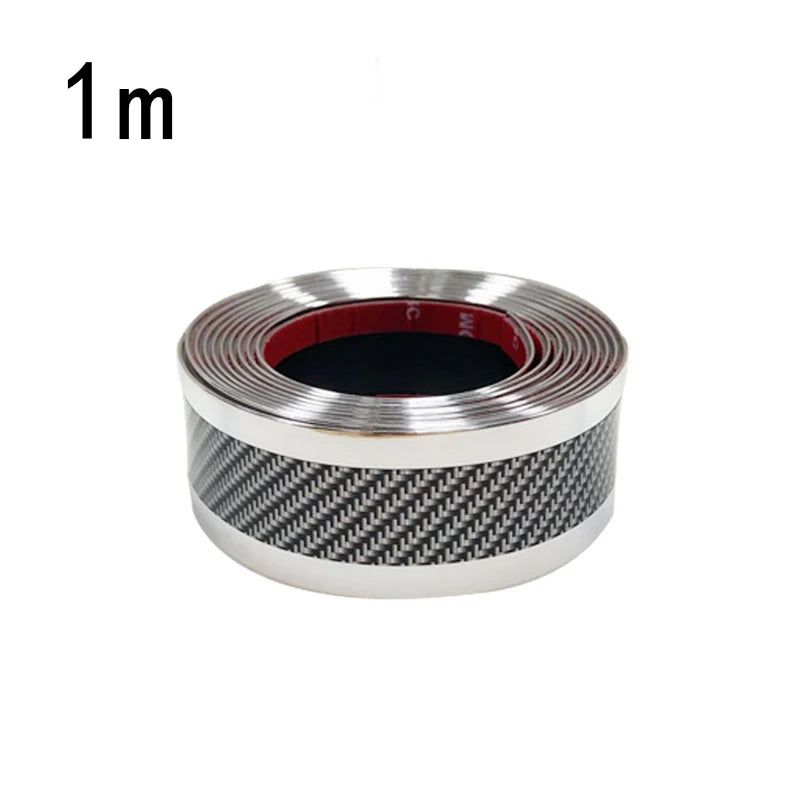 Car Threshold Strip Anti-Scratch Door Sill Protector with Carbon Fiber Design