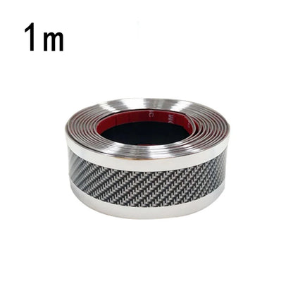 Car Threshold Strip Anti-Scratch Door Sill Protector with Carbon Fiber Design