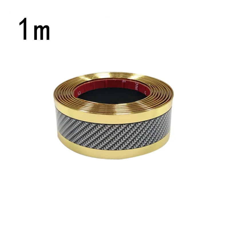 Car Threshold Strip Anti-Scratch Door Sill Protector with Carbon Fiber Design