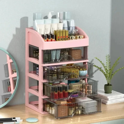 Drawer Style Storage Box Transparent Jewelry Skin Care Products Storage Box High-capacity Clutter Dustproof Organizer