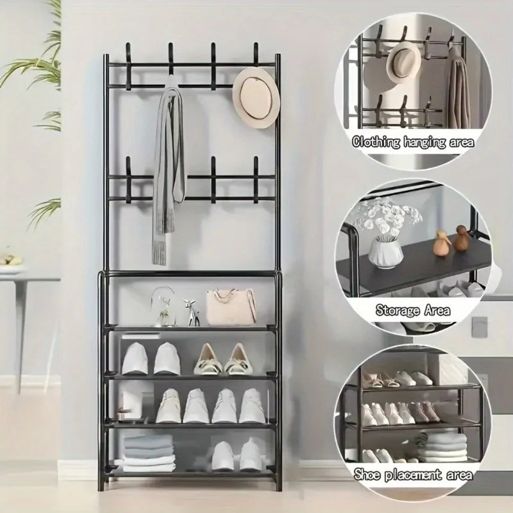 spacesaving hat and shoe shelf for living room