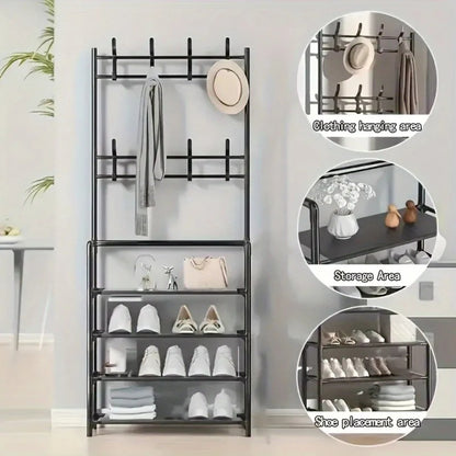 spacesaving hat and shoe shelf for living room