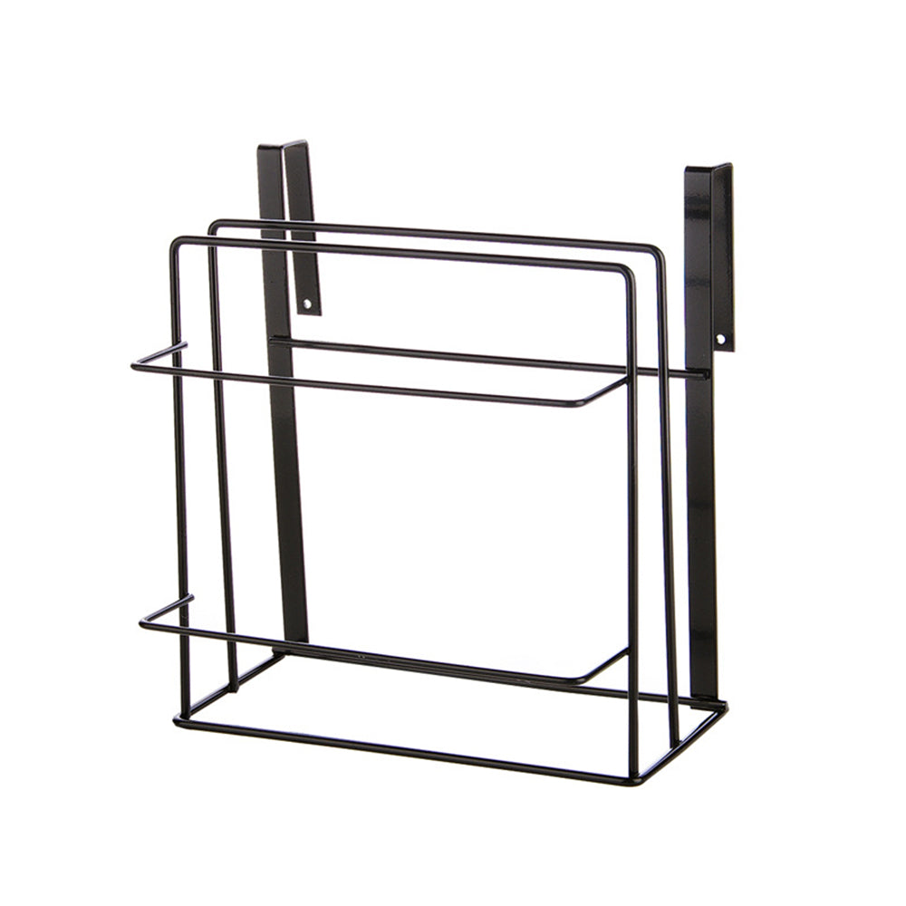 hanging kitchen organizer for cutting boards and towels