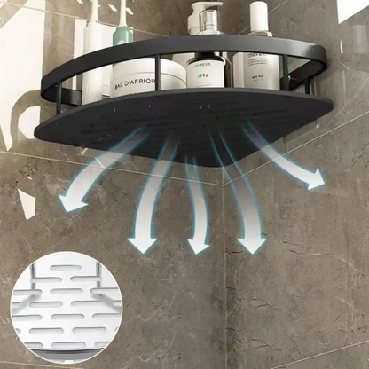 Wall mounted corner shelf for bathroom