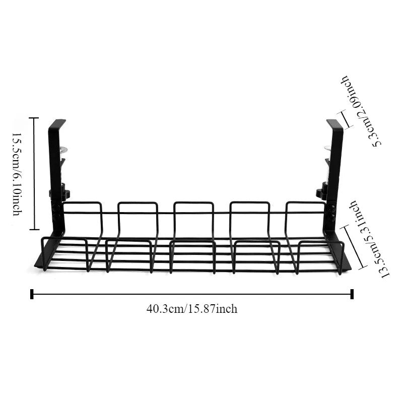Adjustable under table storage rack