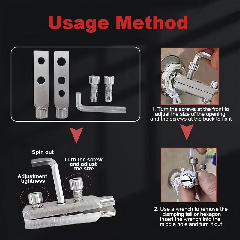 Thread Repair Tool & Stud Remover for 4/6 Point Bolts Easy Out Extractor for Plumbing & Valve Repair