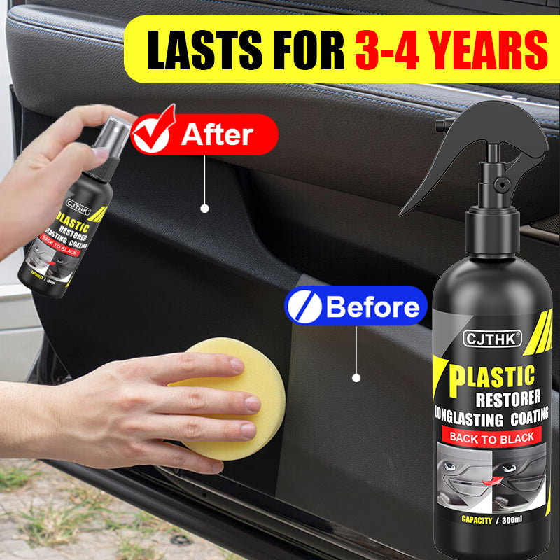 Professional Plastic Restorer for Cars UVResistant Black Shine Coating for Faded Bumpers Dash  E