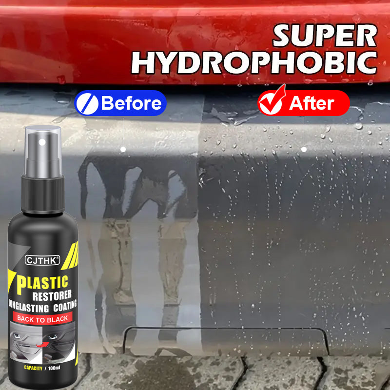 Professional Plastic Restorer for Cars UVResistant Black Shine Coating for Faded Bumpers Dash  E
