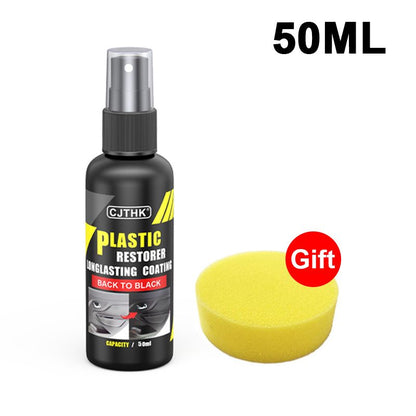 Professional Plastic Restorer for Cars UVResistant Black Shine Coating for Faded Bumpers Dash  E