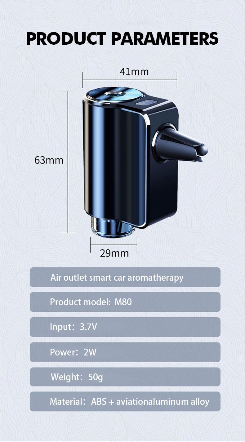 Car Electric Air Diffuser Aromatherapy Vent Humidifier  Mist Air Freshener For Odor Removal 13